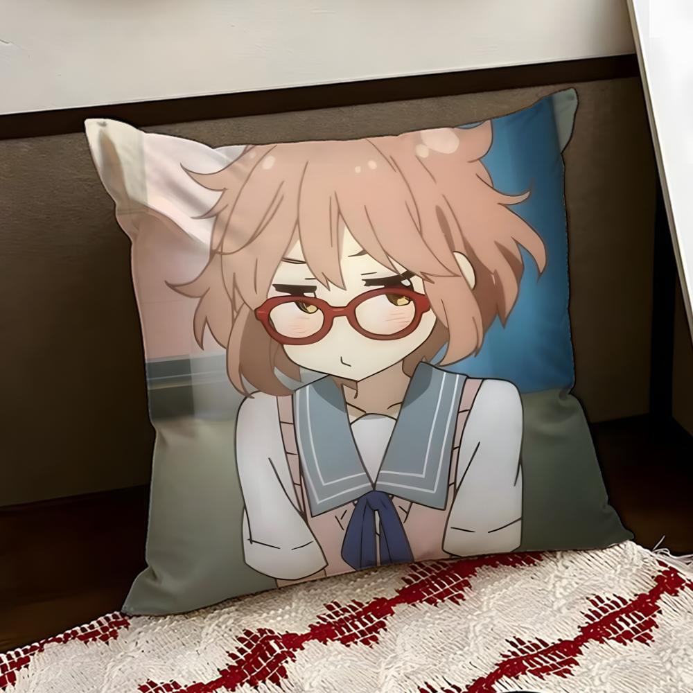 Anime BBeyond the BBoundary Cushion Cover Reversible Soft Durable Pillow Cover Home  Car MultiScene Use for Daily Comfort