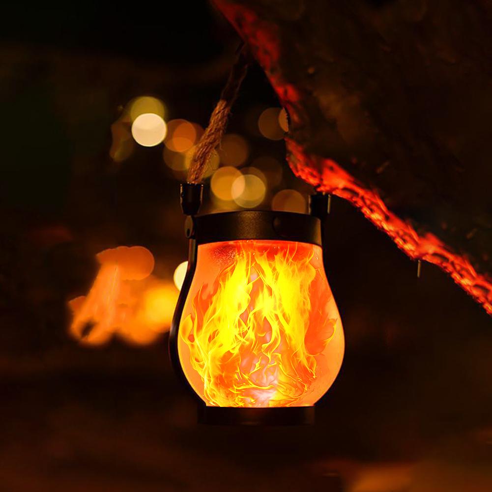 1/4pcs Solar Flame Lights Weatherproof Flame Light Solar Garden Light Solar Dancing Flame Lantern Rechargeable Camping Lamp