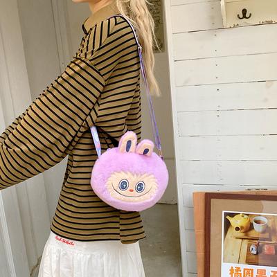 Bolsa de pelúcia 2025 inverno fofa moderna boneca bolsa de boneca doce fofa menina ombro mensageiro