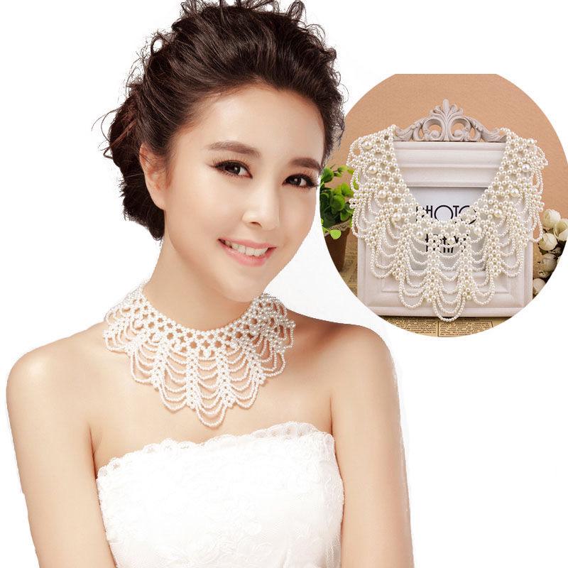 Vintage Hand-Woven Pearl Choker: Multi-Layer Hollow Wave Design