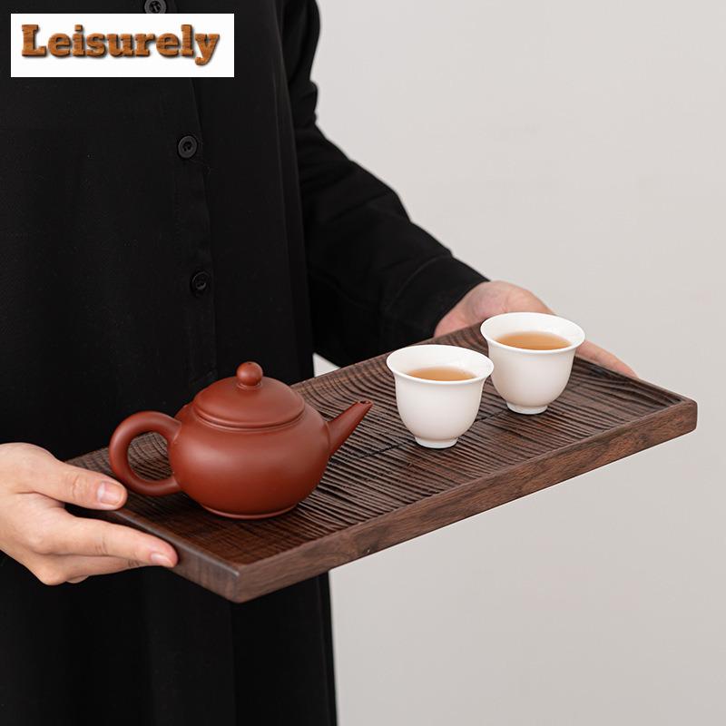 Walnut Rectangular Tea Tray Afternoon Tea Dessert Plate Coffee Storage Board Teapot Stove Insulation Dishes For Serving Tea Item