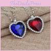 Titanic Ocean Heart Hänge med Kedja av Legeringsmaterial för Snygg Vardagsklädsel