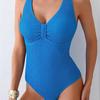 2025 Women's Solid Color Sexy One-Piece European & American Swimsuit Hot Style Bikini