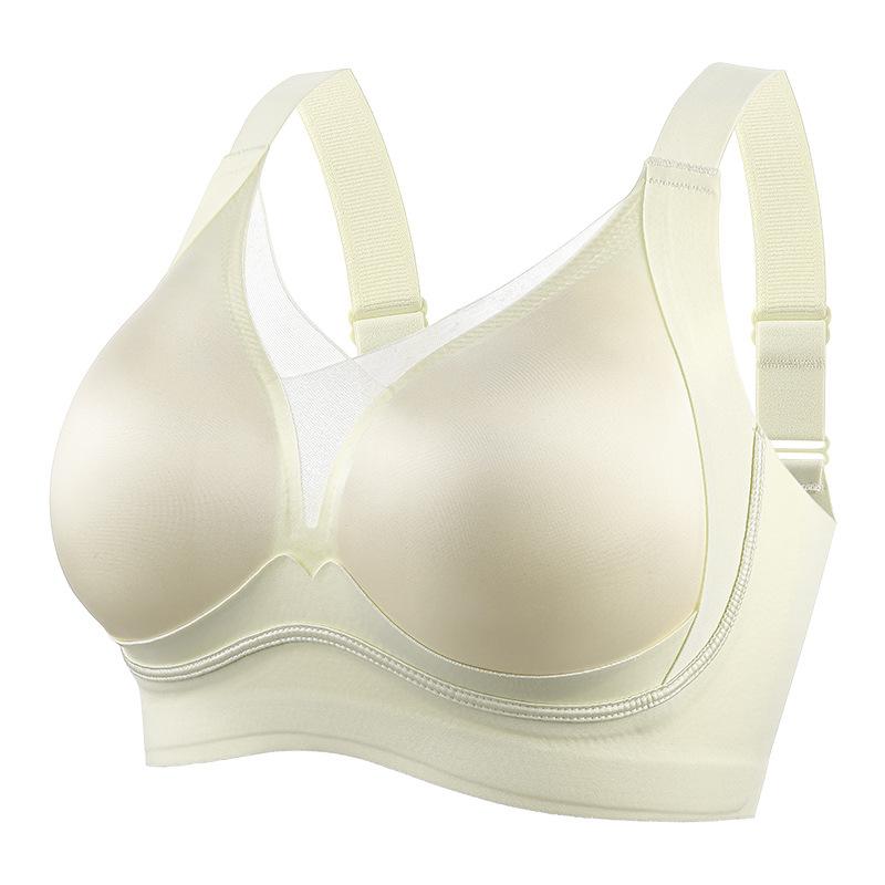 Seamless bra for women, autumn/winter, small bust gathering, jelly strip soft support, wireless wireless side bust control bra, anti-sagging bra