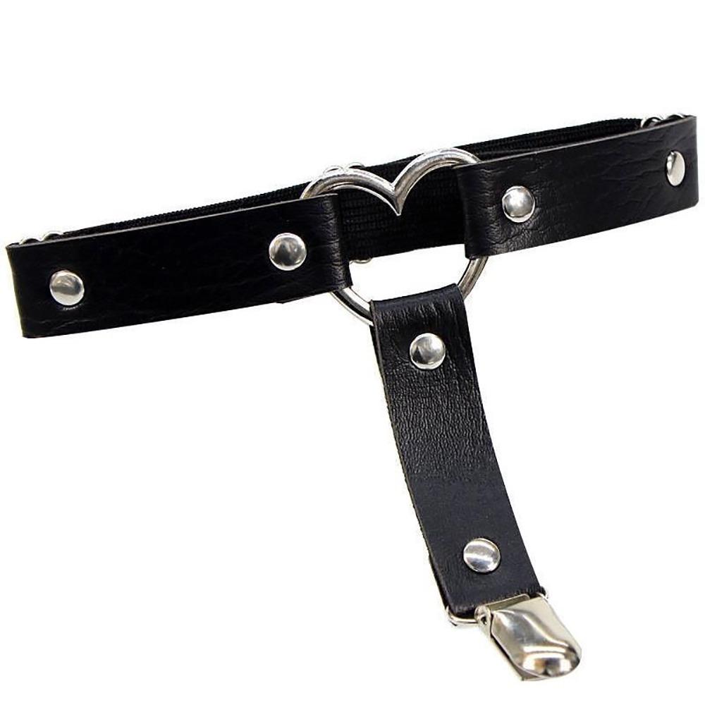 1Pcs Black Heart Leg Garter Belt Elastic Straps Thigh Harness Stockings Punk Gothic Accessories