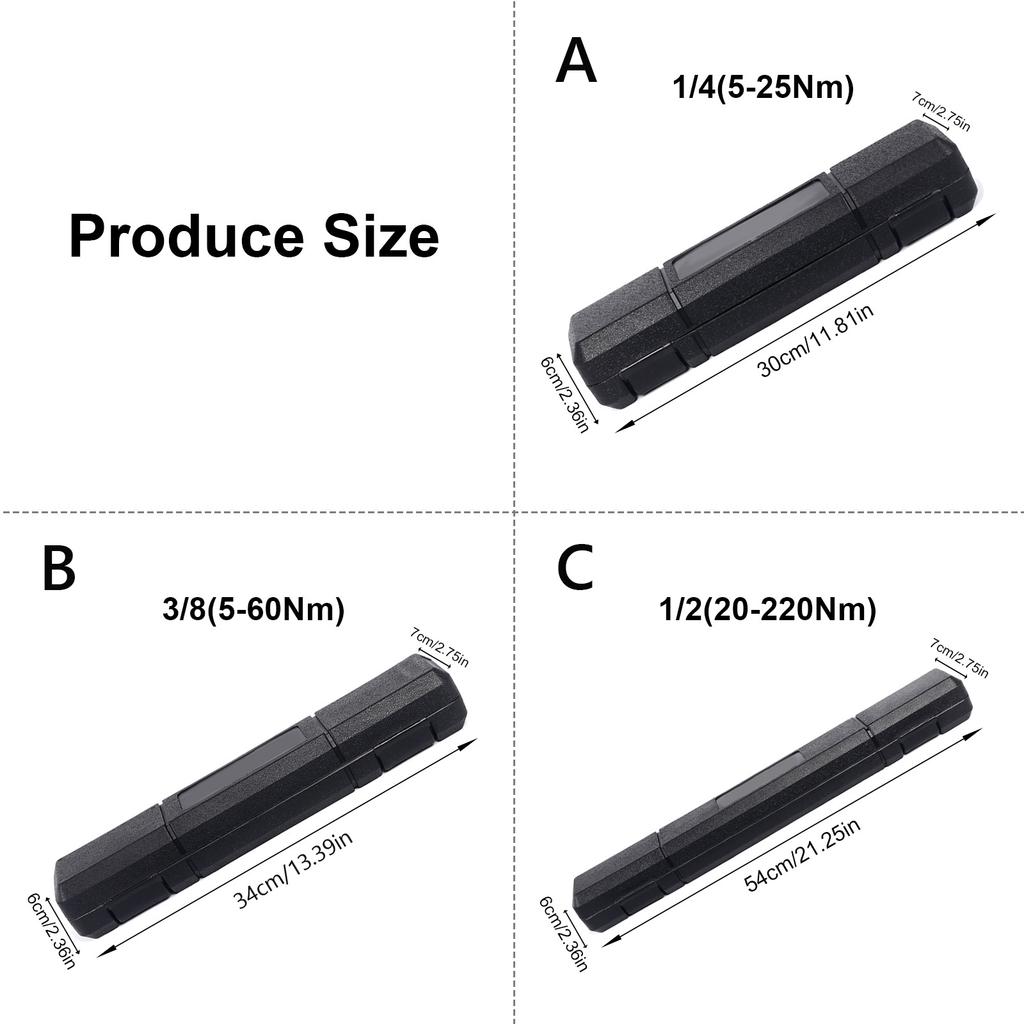 Hochfester Stahl Drehmomentschlüssel Werkzeug 5-25Nm 5-60Nm 20-220Nm Komfortabler Griff für Automobilfabrik Wartung