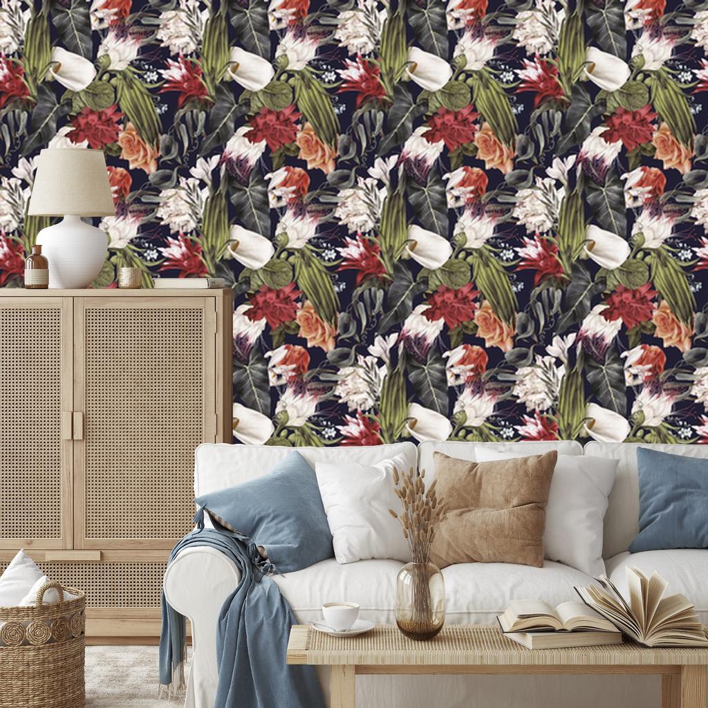 Colorful Flowers Wallpaper for Living Room and Bedroom 50x1000