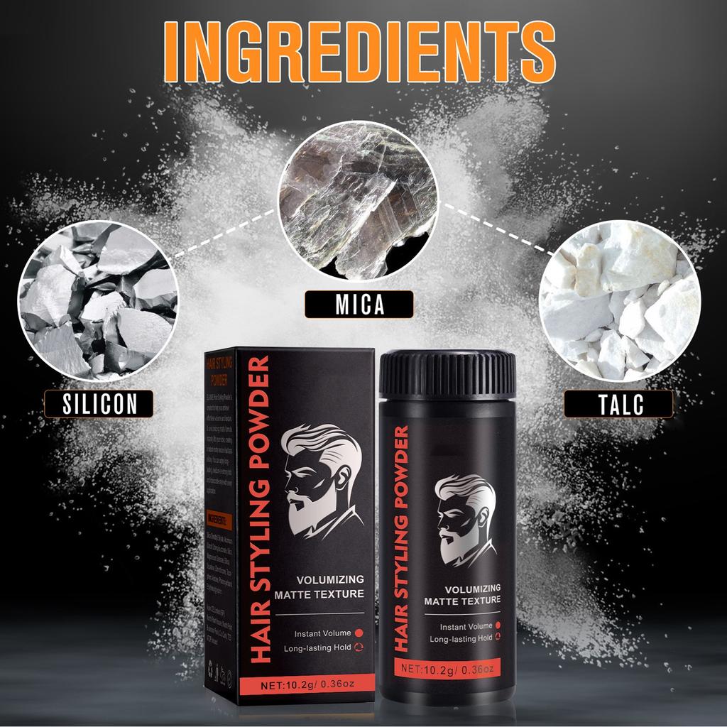 Haar-Styling-Puder, natürliches und lang anhaltendes Haar-Styling-Puder für Männer 10,2 g