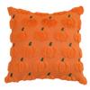 Decorative Square Throw Pillow with Embossed Pumpkin Pattern Soft Textured Fabric Cover and Insert for Seasonal Home Accent Cushion