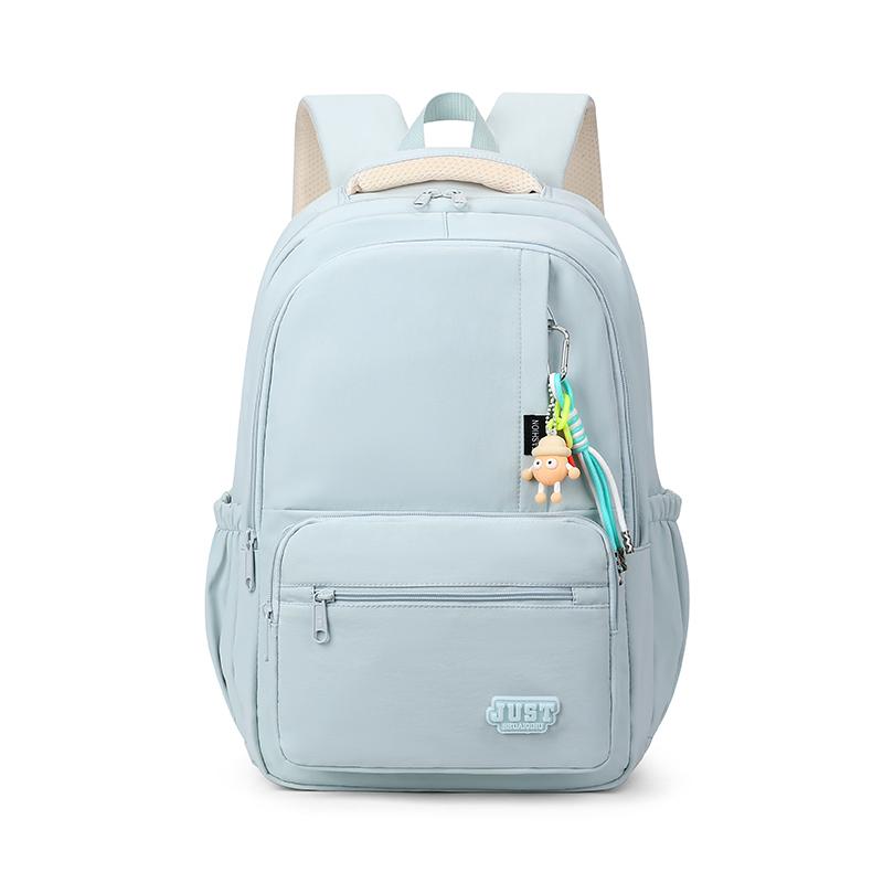 Large Capacity Student Schoolbag Women's Solid Color Backpack Multi-compartment Travel Backpack