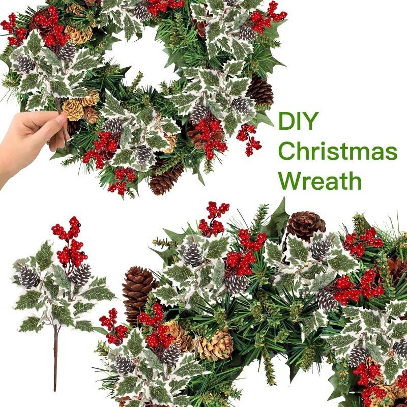 1/2Pcs Artificial Flower Christmas Decor Berry Branch Bouquet Xmas Tree Ornament Home Decor New Year 2026 Gift Navidad Accessory