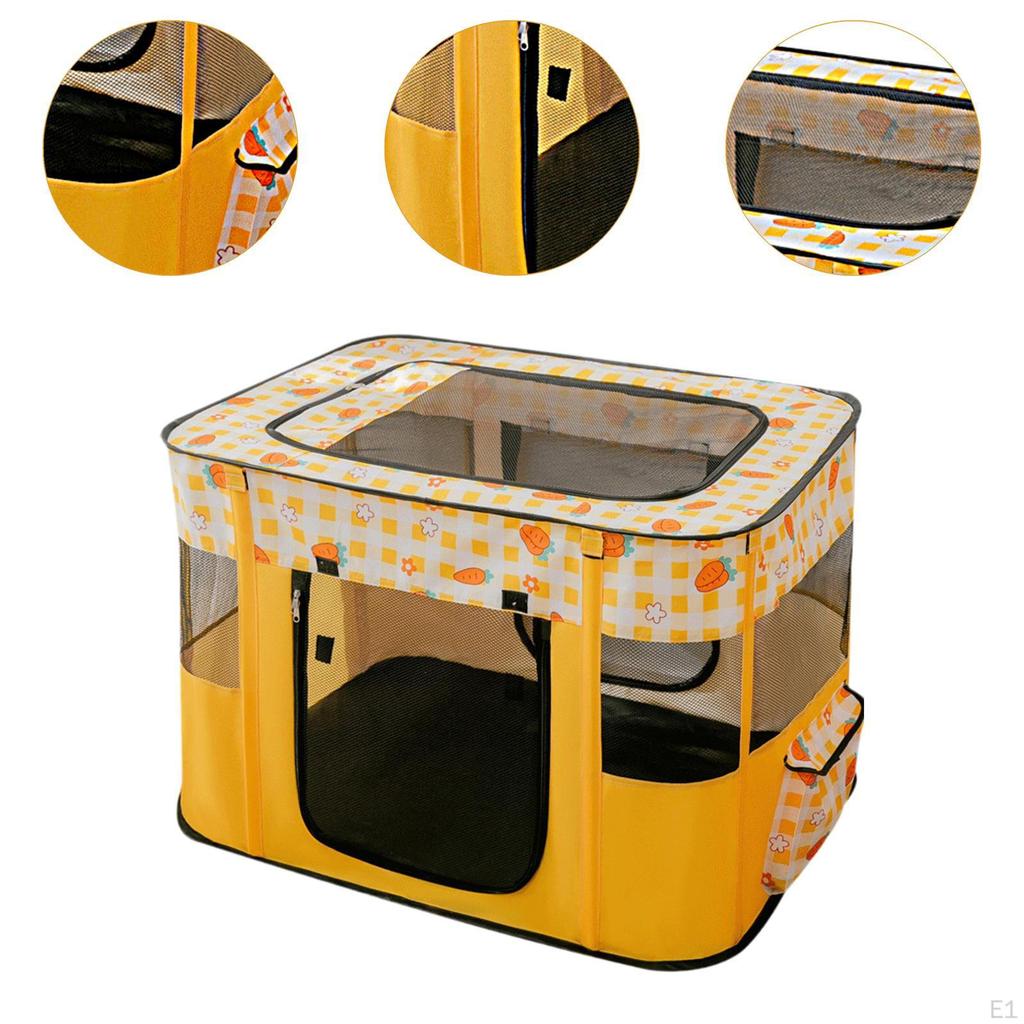 Cat Puppy Playpen Pet Supplies Playground Tent for Outdoor Ferret Rabbits M Yellow