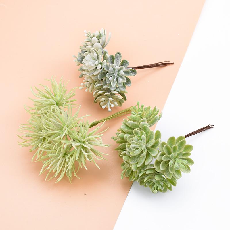 6PCS Silk Flowers for Scrapbooking Artificial Plants for Home Wedding Decoration Fake Plastic Decorative Christmas Wreaths