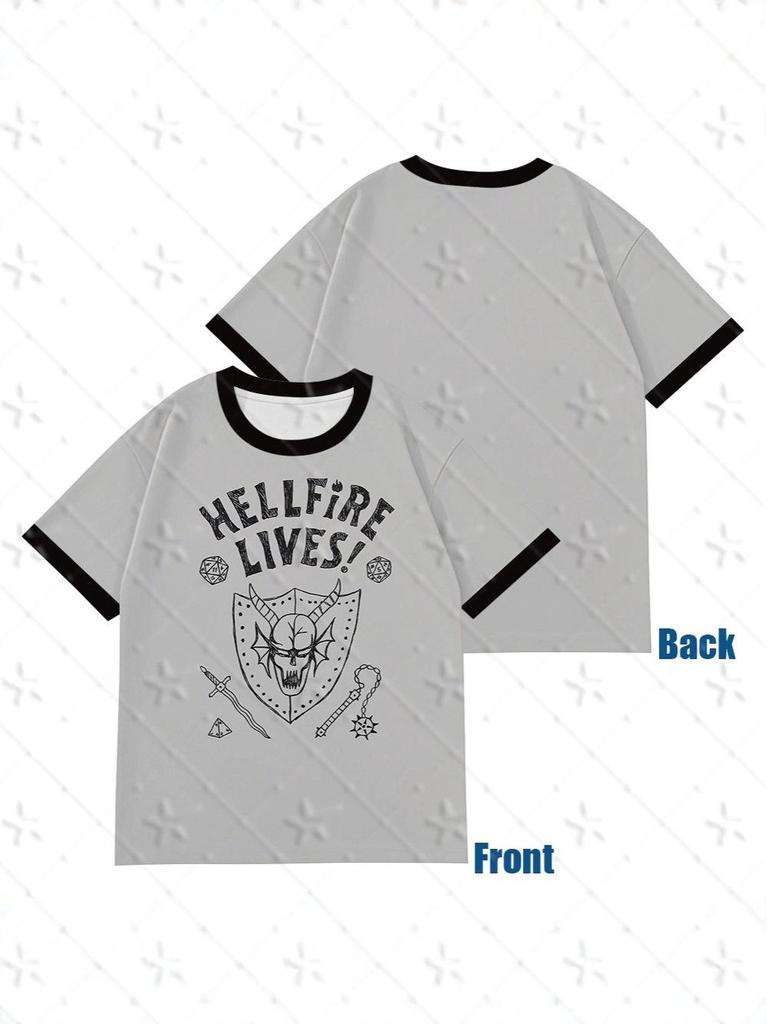 Hellfire Forever 3D Stranger Things T-shirt & Shorts Set - Unisex, All Sizes