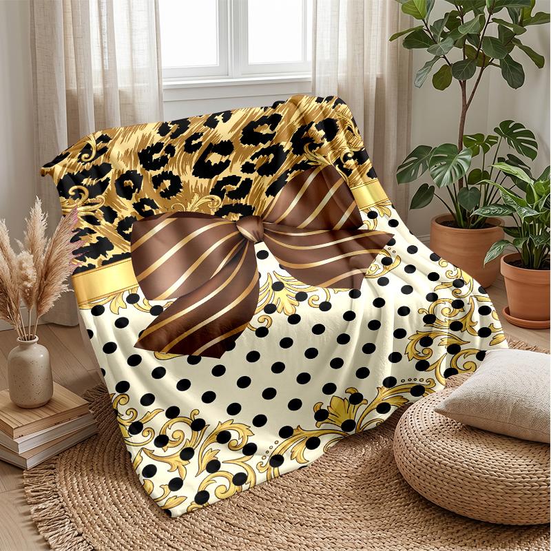 Leopard and Blue Roses 1 Theme blanket Lightweight Warm Flannel Blanket Decorative Throw Blanket for Home Decoration