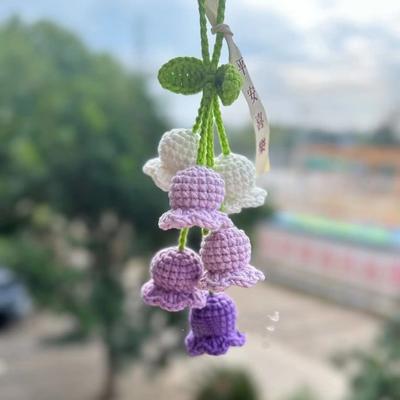 6 Kwiatów Konwalia Breloczek Wisiorek Kolor Gradientowy Ręcznie Robiony Styl Leśny Ozdoba do Torebki Kluczy