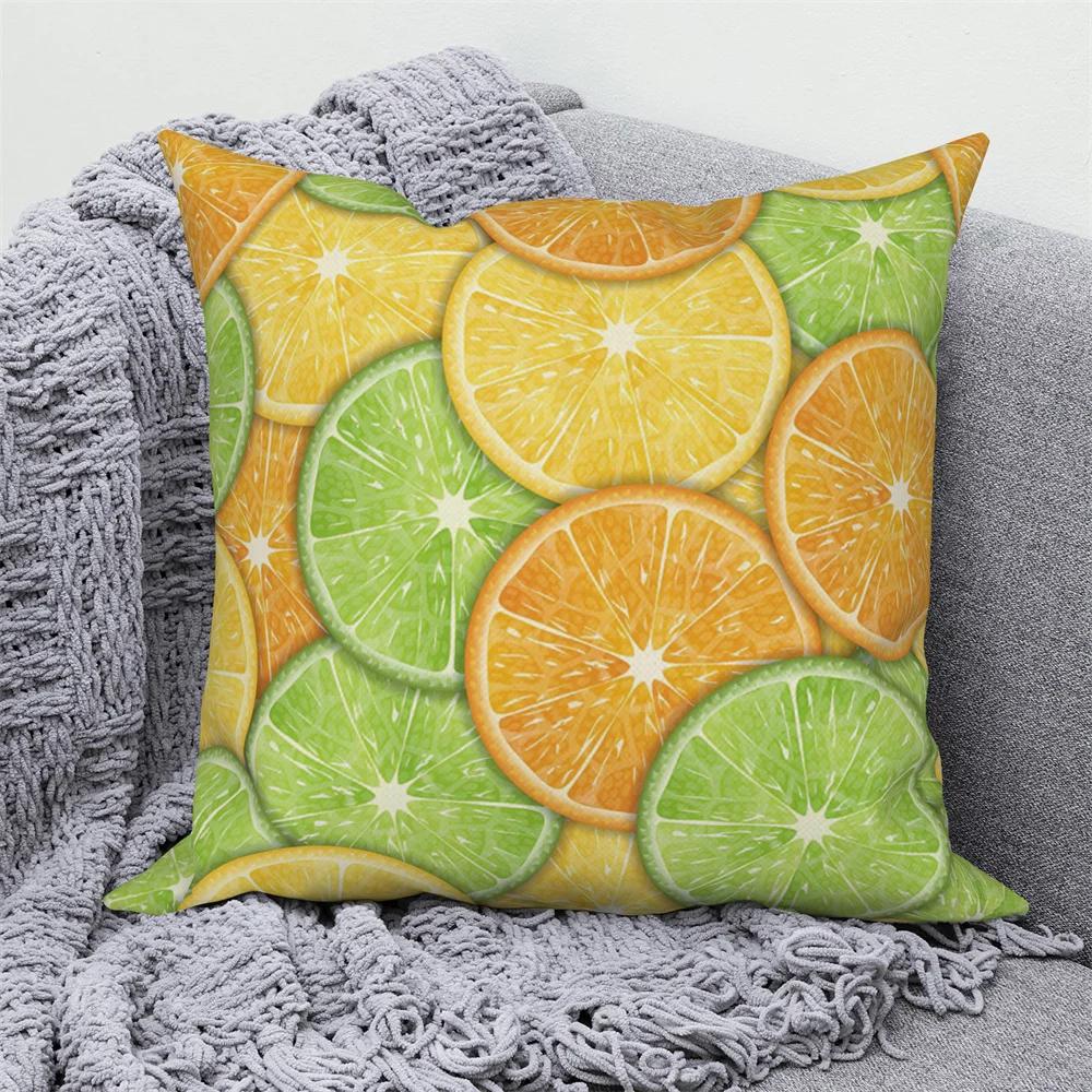 Fruit Print Pillowcase  Summer Home Decor Cushion Cover Sofa Car  Throw
