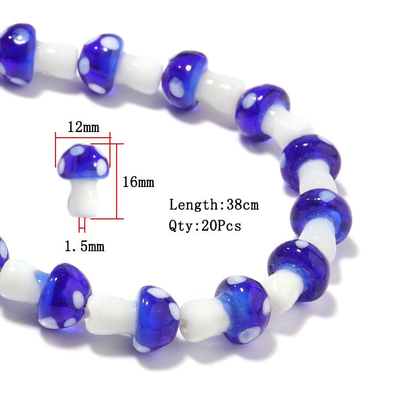 10-20Pcs 16x12mm Liuli Silica Lampwork Mushroom Beads Colourful Loose Glass Beads For Needlework DIY Jewelry Making Accessories