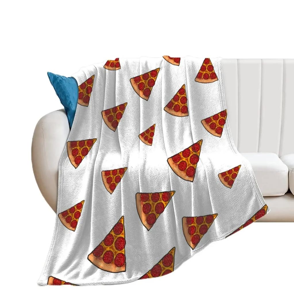 Pizza Blanket Throw Sausage Pizza Flannel Blanket for Kids Teen Boys Girls Fast Food Themed King Queen Full Size Super Soft Warm