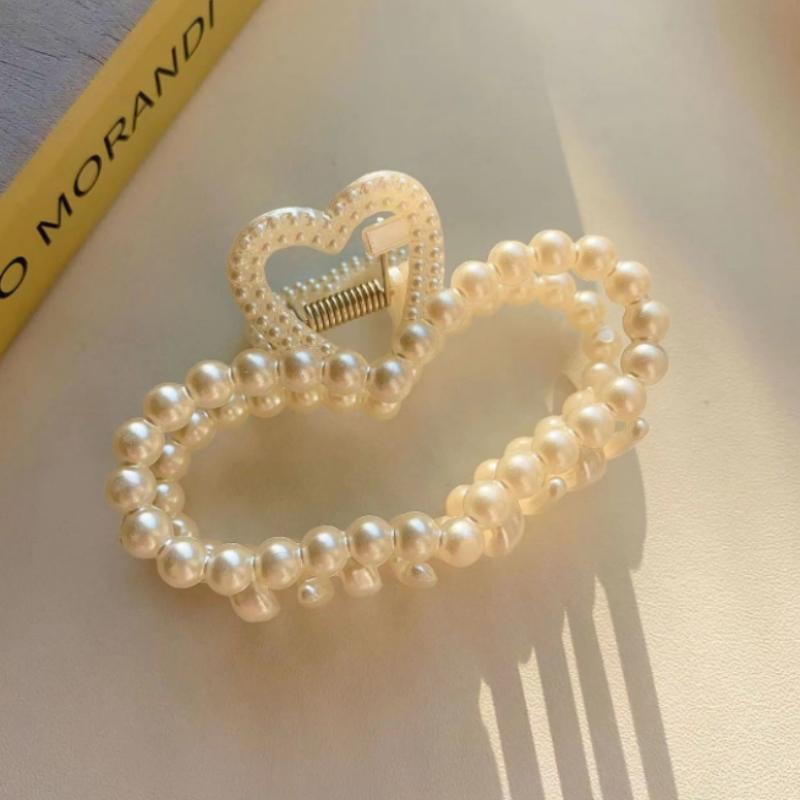Retro Gradient Beaded Hair Claw Women's Geometric Plastic Hairpin Clip Fashion Everything Hair Clip Hair Accessories