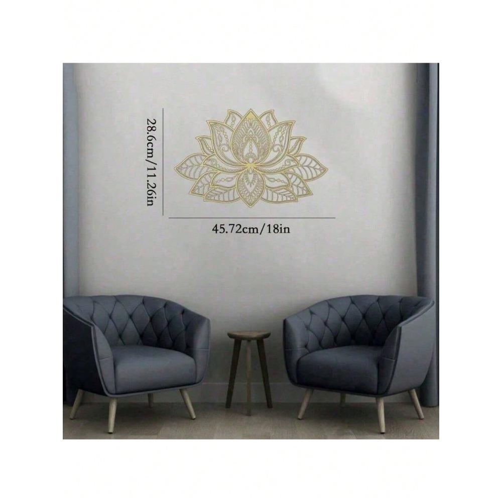 Leuchtendes Lotus-Mandala Metall-Wandkunst, Zen-Dekor für Zuhause, Wohnzimmer, Schlafzimmer, Innen/Außen, Wasserdicht Rostfrei
