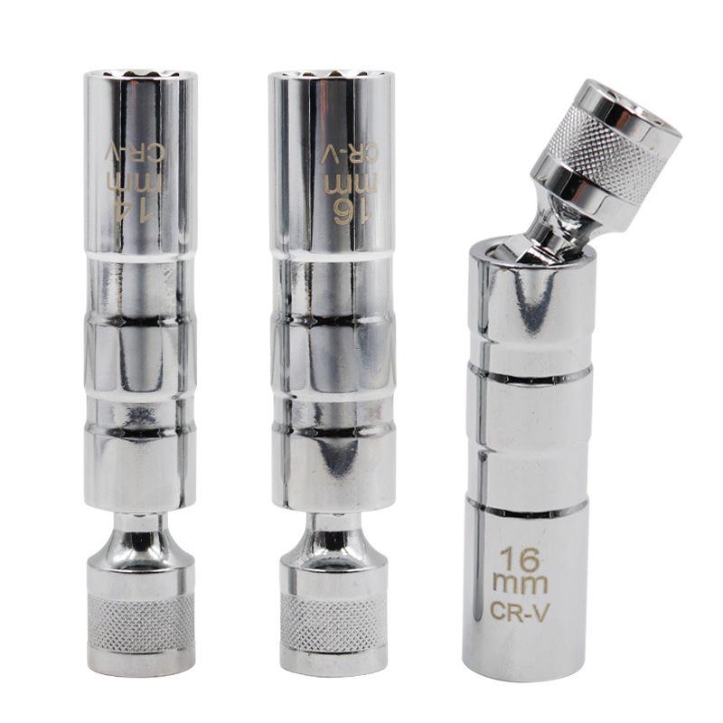 Chiave a Bussola Magnetica Universale Sottile con Snodo per la Rimozione delle Candele, 14mm e 16mm