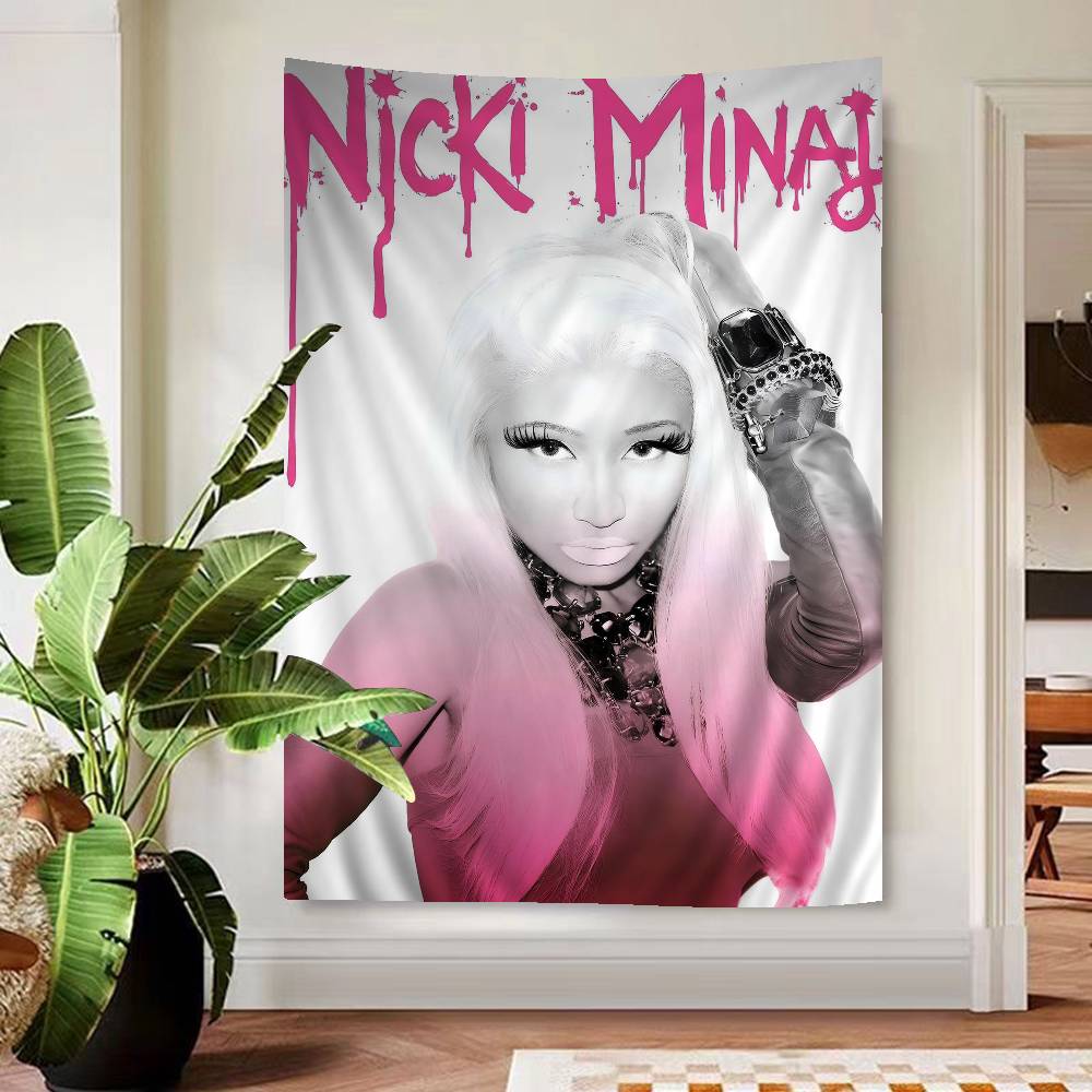 Beliebte Rapperin Sängerin N-nicki Minaj Wandteppich Kunstdruck Japanischer Wandteppich Anime Wandbehang Heimdekoration