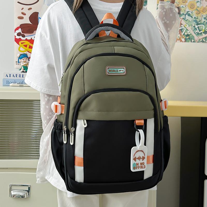 New Style of Junior and Senior High School Students' School Bag Korean Style Street Fashion Casual Backpack Large Capacity Simple Campus Backpack