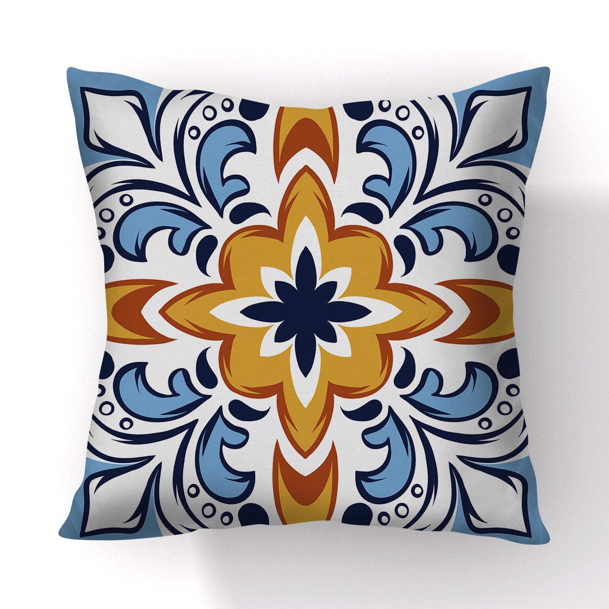 

Nordic Ethnic Style Mandala Digital Printed Square Pillow Cover Linen Sofa Pillow Cushion Cover Home Furnishings 45 * 45Cm (without pillow core)