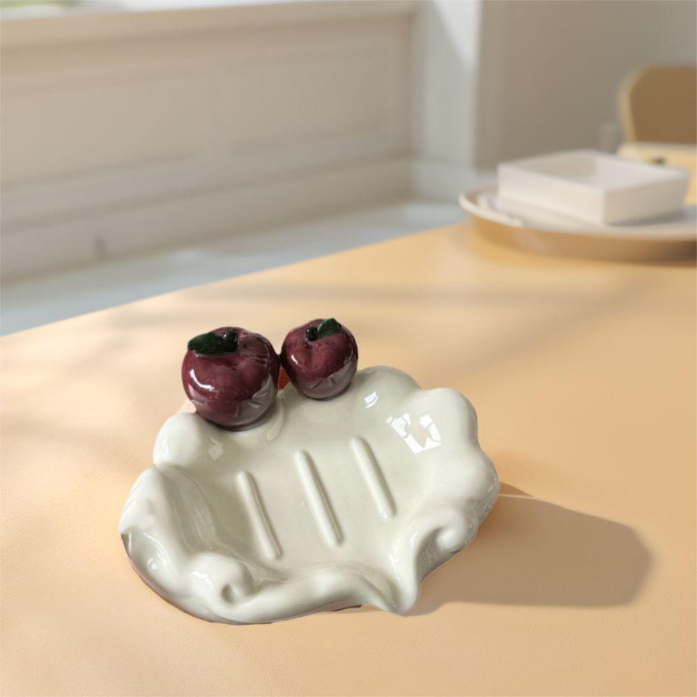 Decorative Snake Fruit Soap Dish Stylish Draining Soap Dish Modern Ceramic Soap Box  Kitchen