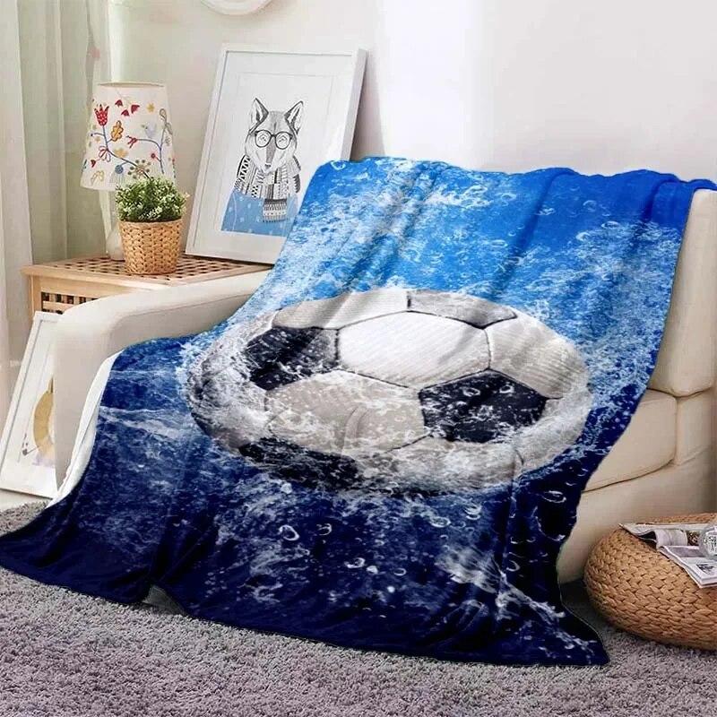 

Одеяло с футбольным узором, теплые одеяла в стиле ретро для кроватей, спальни, гостиной, дивана, одеяло для путешествий, одеяло для пикника, путешествия, офис 75x100cm