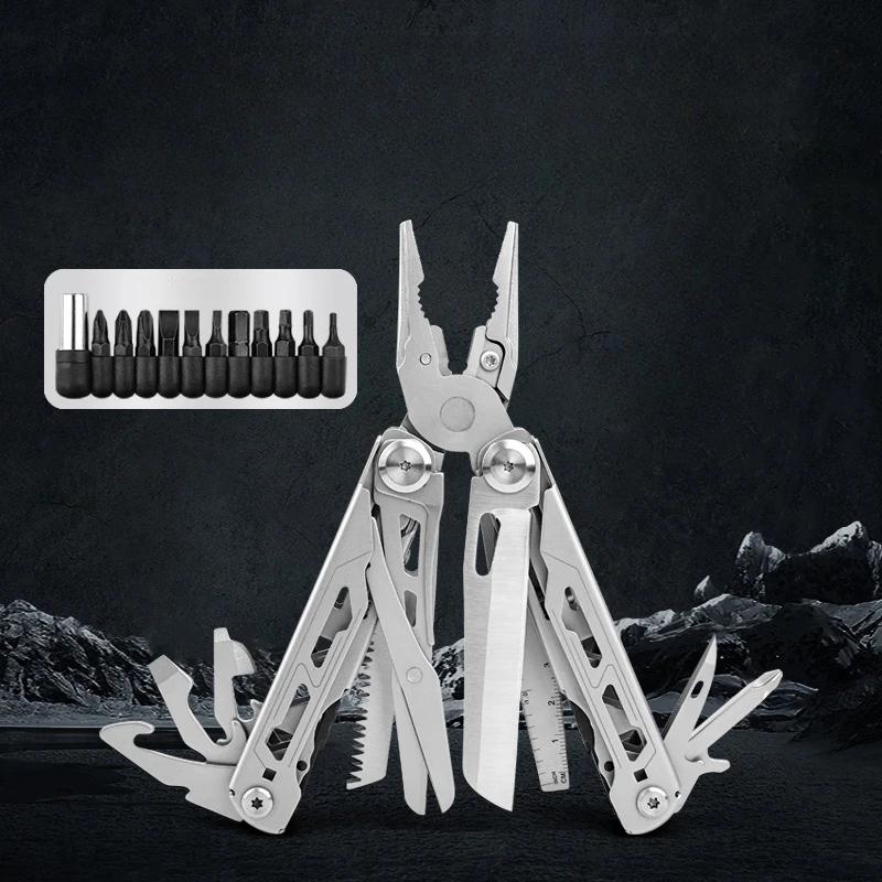 Multifunctional Folding Pliers Stainless Steel Knife Screwdriver Cutter for Outdoor Survival Camping Hunting Hiking