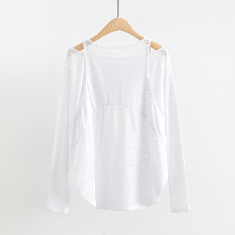 

Женский высококачественный свободный топ с длинными рукавами и быстросохнущий для йоги и бега на осень/зиму Medium