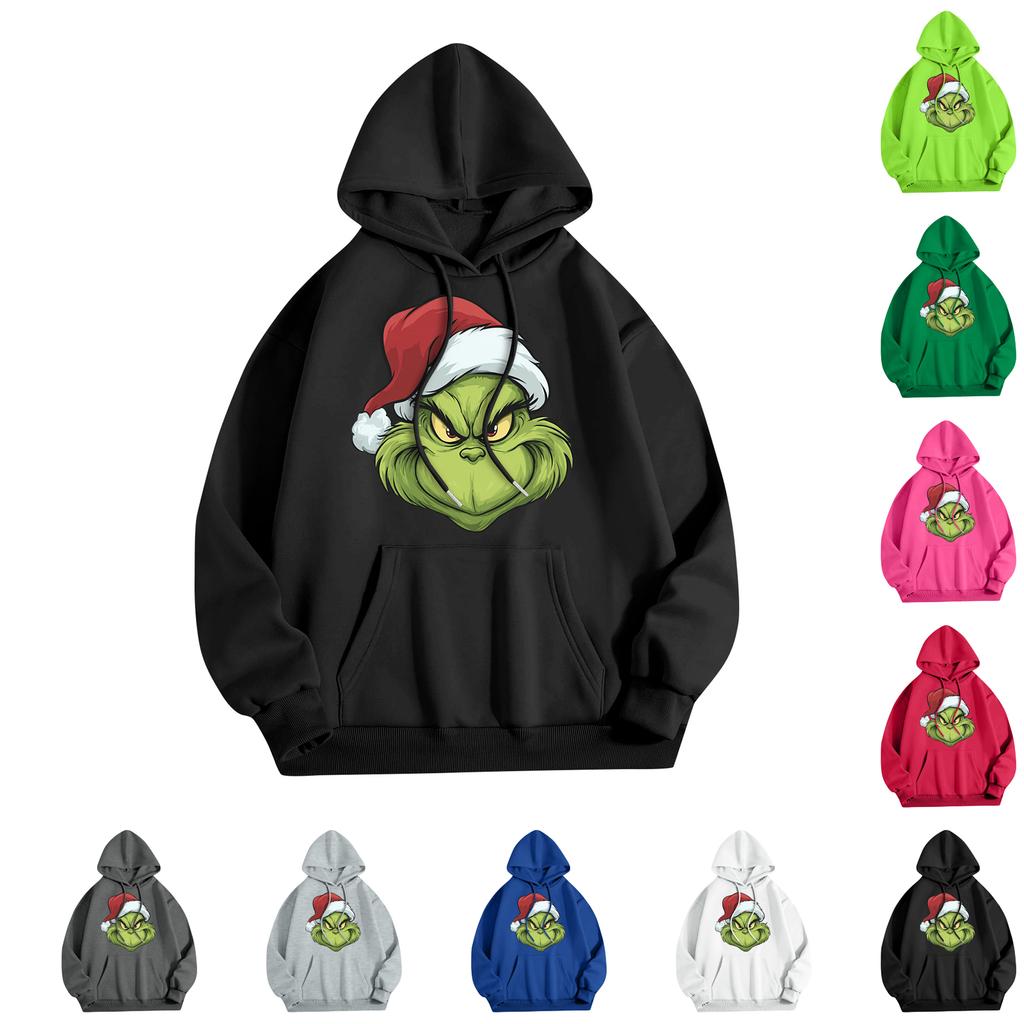 Women's Fashion Christmas Printed Casual Hooded Sweatshirt With Pockets