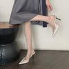 French Temperament Commuter Sandals Women'S Spring And Summer Versatile Pointed Stiletto One-Word Buckle High Heels