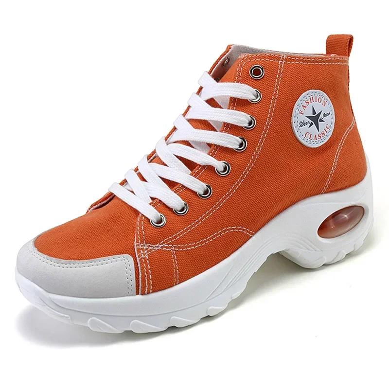 Женские ботинки роскошные дизайнерские брендовые повседневные туфли на платформе и щиколотке для женщин удобные парусиновые ботинки для походов на открытом воздухе с воздушной подушкой 42 3733₽