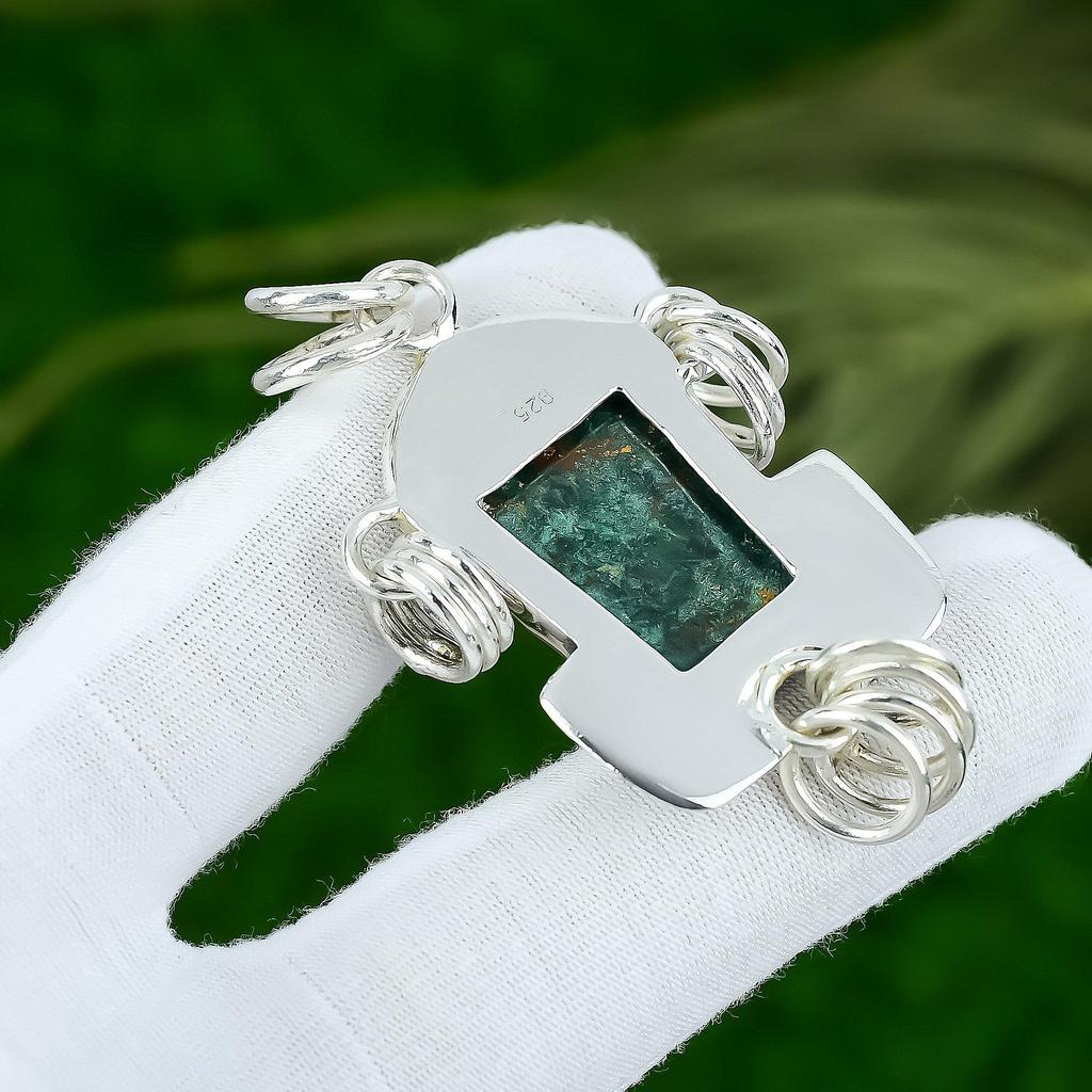 Birthday Gift For Her Natural Cuprite Chrysocolla Gemstone Pendant 925 Silver