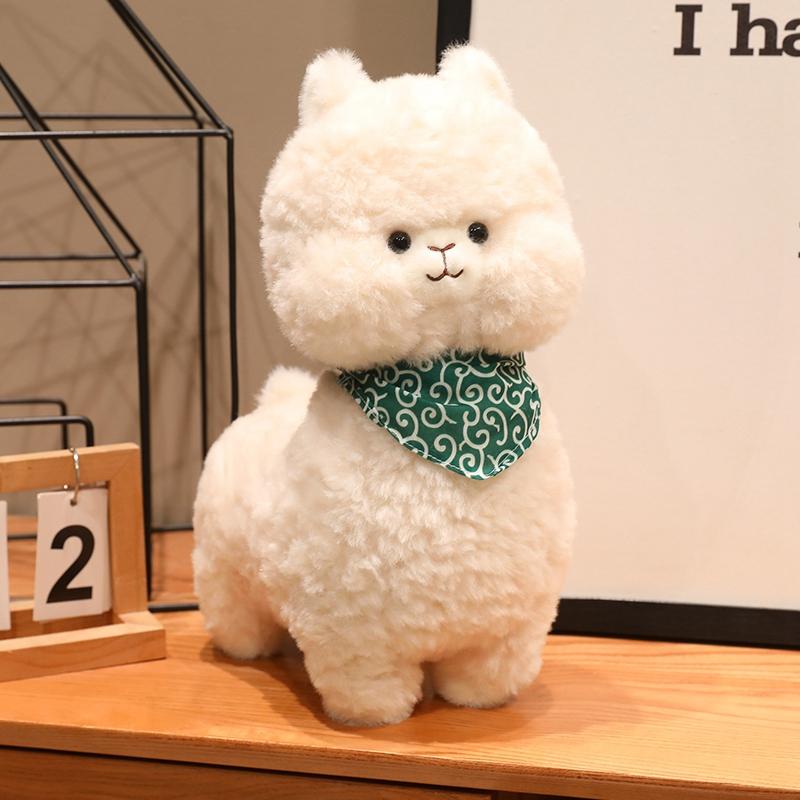 1Pc 26-52cm Lovely Bib Alpaca Plush Toys Cute Alpacasso Plushie Dolls Girl Baby Birthday Gift