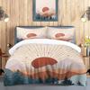 Green Plants Flamingos Anime Bedding Set Duvet Coverpolyester Suitable For Children And Adults 3-Piece Set