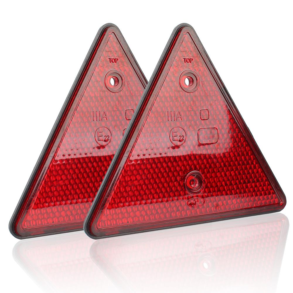 For Gate Posts Safety Screw Reflectors 2PCS Red Rear Reflectors Triangle Reflective
