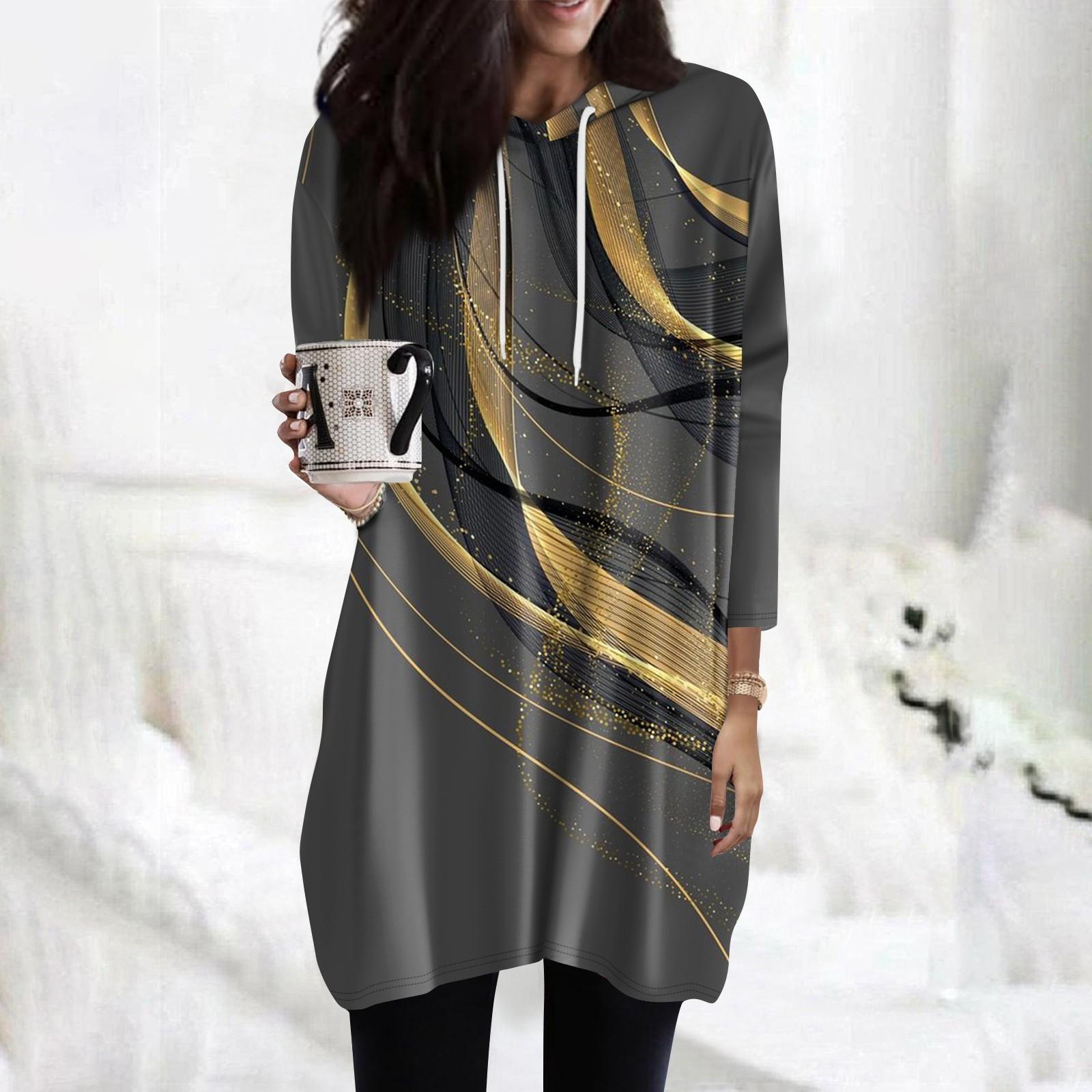 Женские толстовки, повседневные рубашки с рукавами 3/4, модные туники с принтом, топы с карманами XXXL