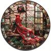 Metal Wall Art Tin Sign Japanese Kimono Round 2D Art Design 20cm