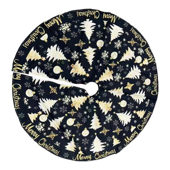 Christmas Tree Skirt Bowknot Lace-up Printing Clear Pattern Picnic Party Tree Cover Camping Party Table Decoration