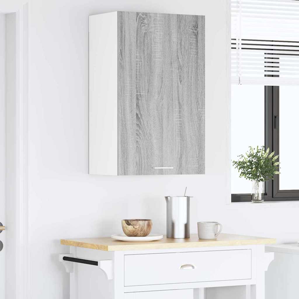 Hanging Cabinet Gray Sonoma and White 50 x 31 x 80 cm Particleboard
