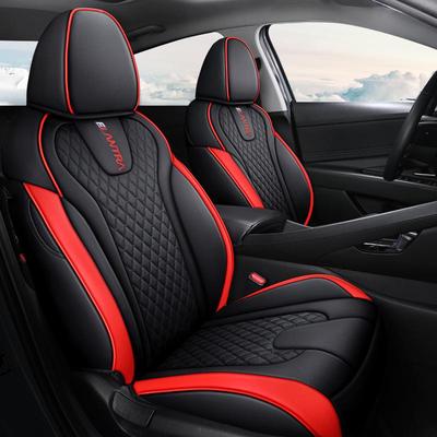 Elantra Vollumfassende Leder-Autositzkissen, Universal, Verschleißfest, für Alle Jahreszeiten, Fünfsitzer.
