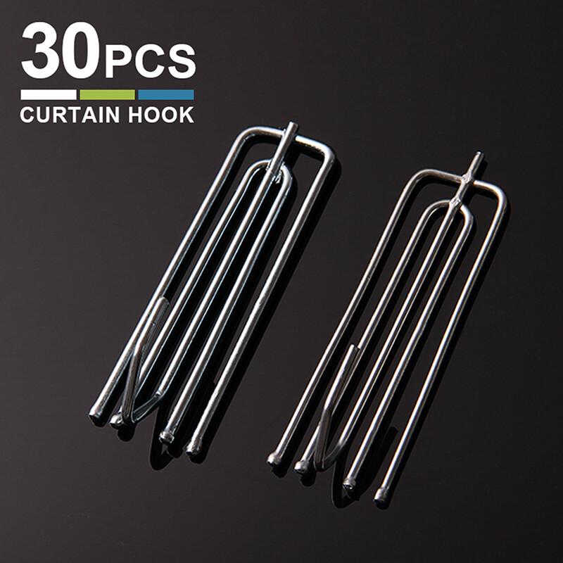 Fuju 30-Pack Four-Prong Curtain Hooks