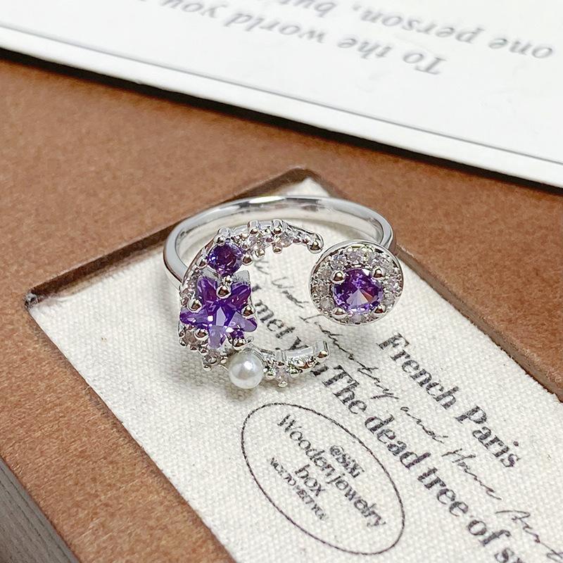 Medieval Court Style Retro Enamel Dripping Oil Ring Female Flower Butterfly Niche Light Luxury High-End Ring