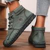 Hot Sale Women's Ankle Boots Suede Leather Handmade Flat Shoes 2026 New Fashiable Lace-Up Boots Comfortable Walking Sneakers