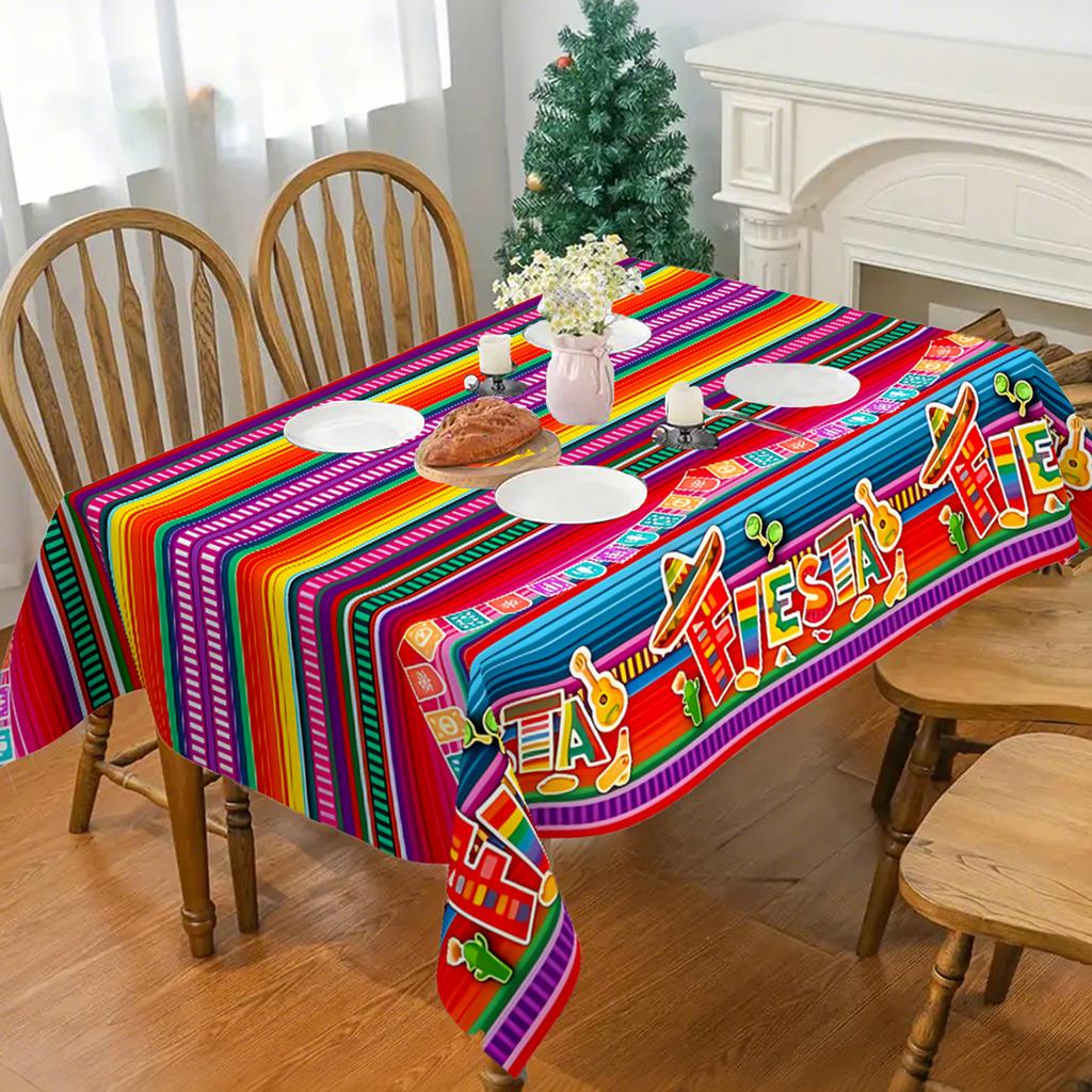 Mexican Theme Fiesta Party Waterproof Plastic Tablecloth Birthday Party Decor Kids Tablecloth Dining TableCover Kitchen Supplies