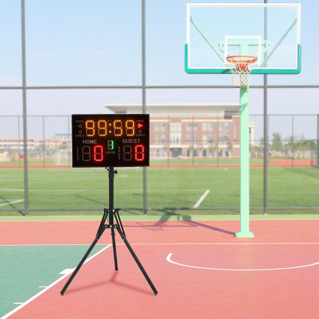 Black ABS Digital Scoreboard,110V LED Digital Scoreboard with Remote Control  Freestanding for School Activities